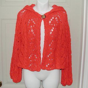 NEW Chunky Knit Moda International Big Knit Hooded Sweater, XL